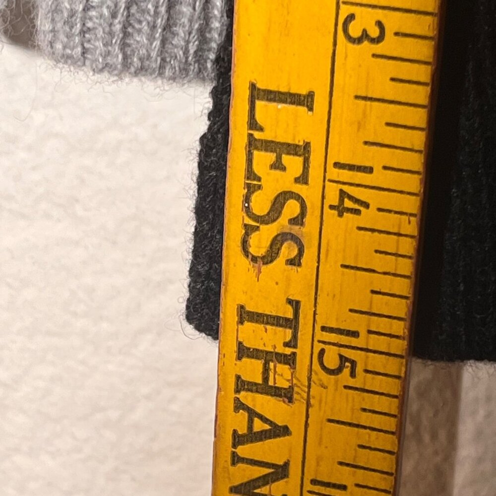Asymmetrical Gray Black Wool Cashmere Angora Midi Skirt Ribbed Knit Design Small - Picture 12 of 12